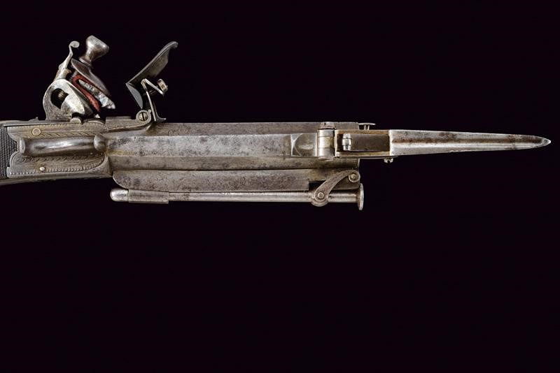 Bellissimo mazzagatto a pietra focaia di James Haywood, con baionetta a scatto