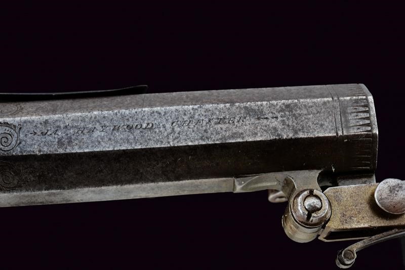 Bellissimo mazzagatto a pietra focaia di James Haywood, con baionetta a scatto