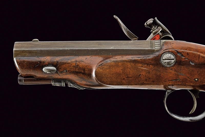 Pistola a Pietra Focaia da Viaggio Firmata Calvert