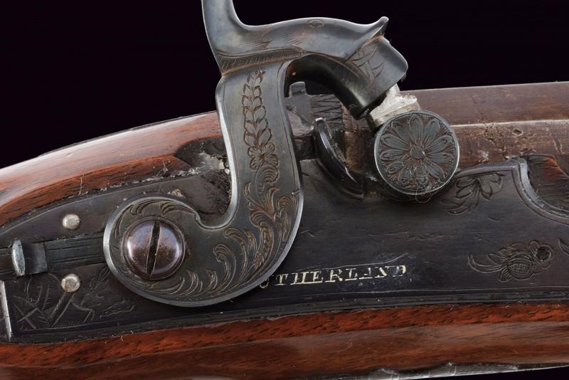 Paio di pistole a luminello di Sutherland in cassetta