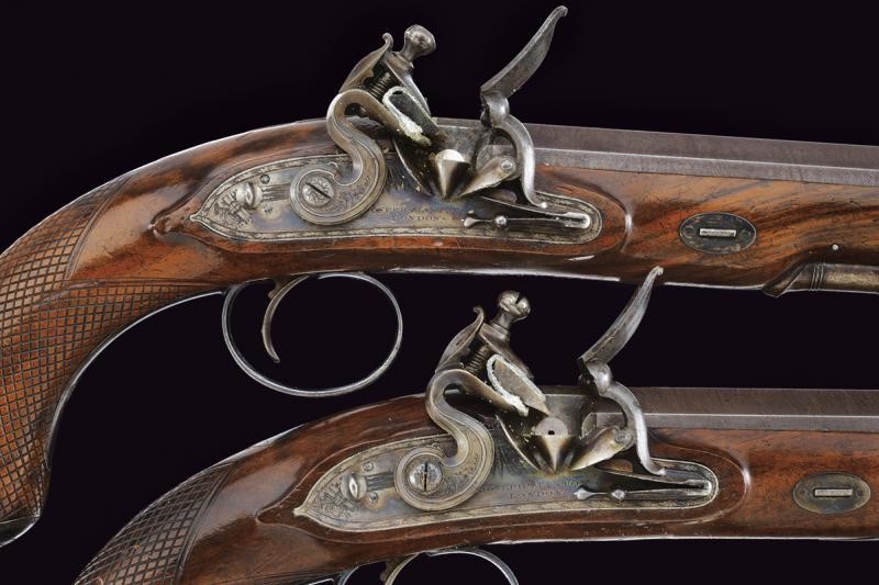 Bel paio di pistole a pietra focaia di Joseph Manton