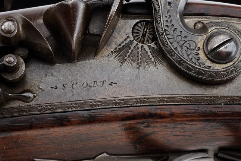 Bellissima doppietta a pietra focaia di Scott