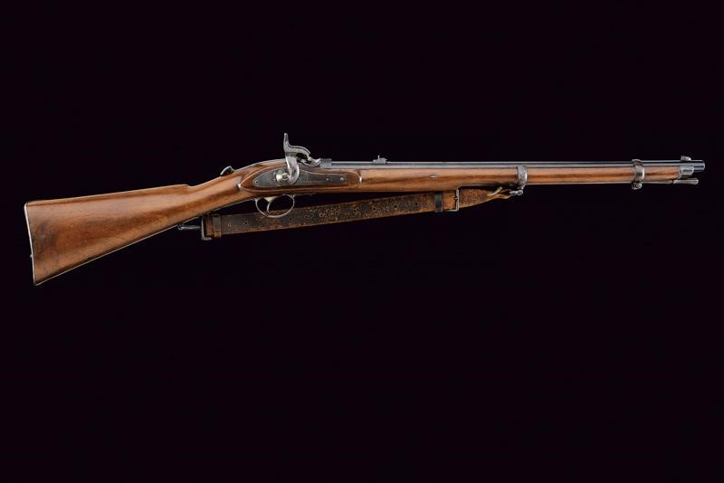 Rara carabina a luminello Whitworth con sistema a retrocarica Westley Richards "Monkey Tail"