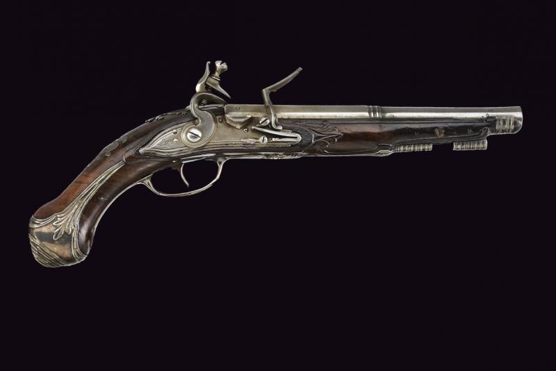 Pistola a Pietra Focaia con Fornimenti in Argento di Pietro Tomasi