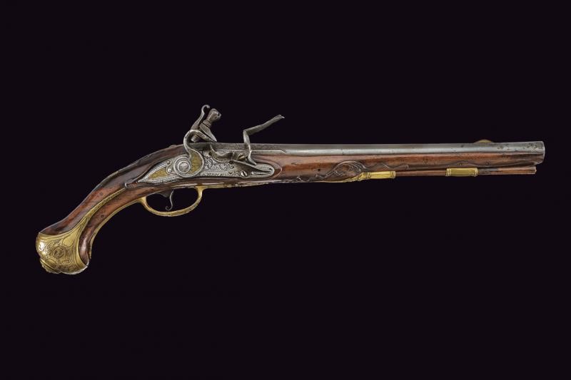 Bella pistola a pietra focaia da fonda di Zanoni