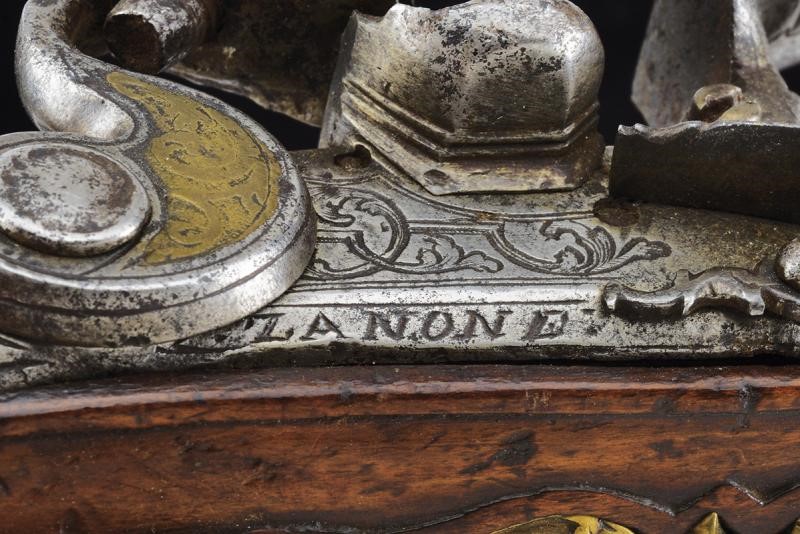 Bella pistola a pietra focaia da fonda di Zanoni