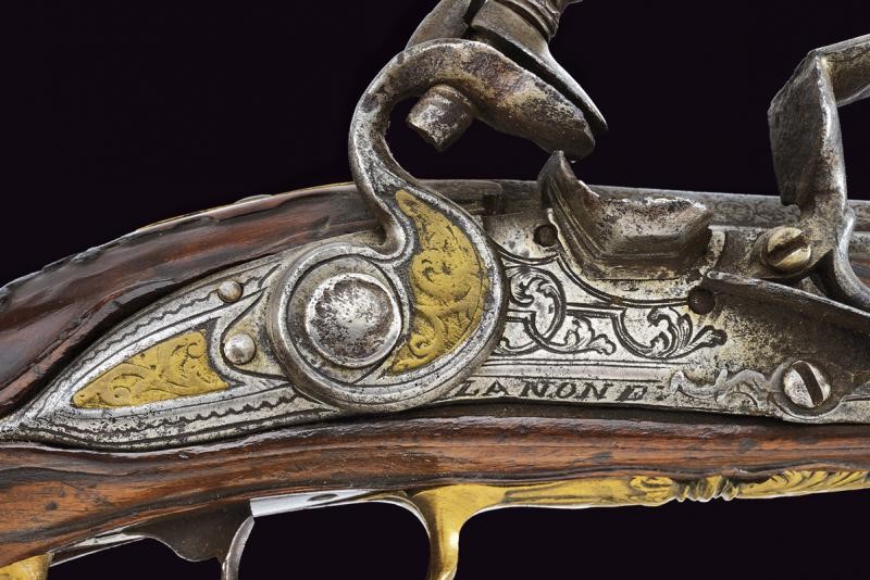 Bella pistola a pietra focaia da fonda di Zanoni