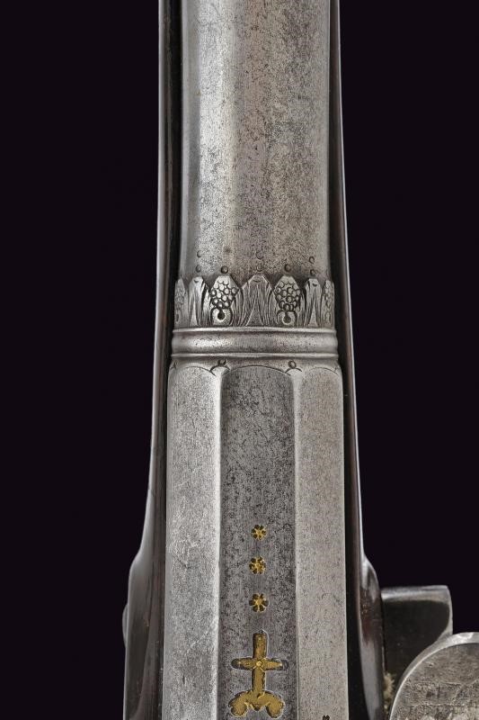 Bel paio di pistole a pietra focaia alla micheletta da ufficiale