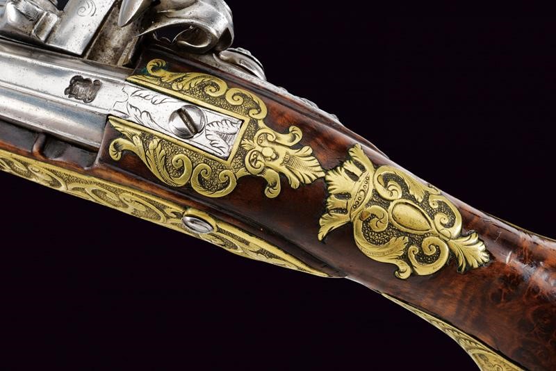 Paio di eleganti pistole da viaggio alla fiorentina