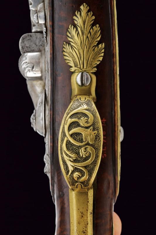 Paio di eleganti pistole da viaggio alla fiorentina