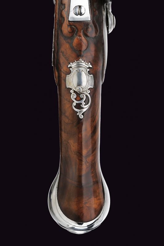 Paio di elenganti pistole a pietra focaia di Devillers