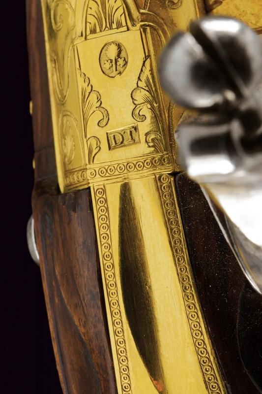 Raro paio di pistole a pietra focaia di Daniel Thiermay appartenute al Duca di Wurttemberg