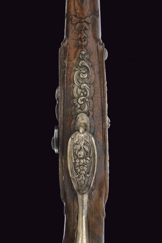 Pistola di Rousset ridotta a luminello, con fornimenti in argento