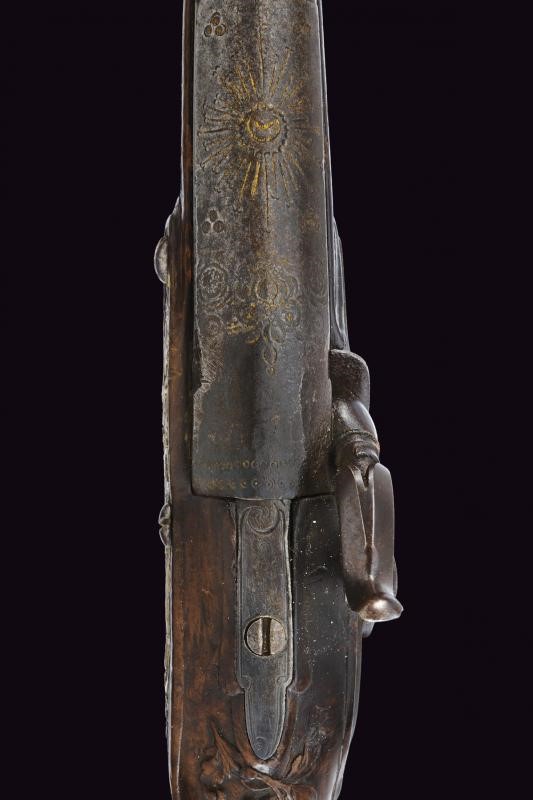 Pistola di Rousset ridotta a luminello, con fornimenti in argento