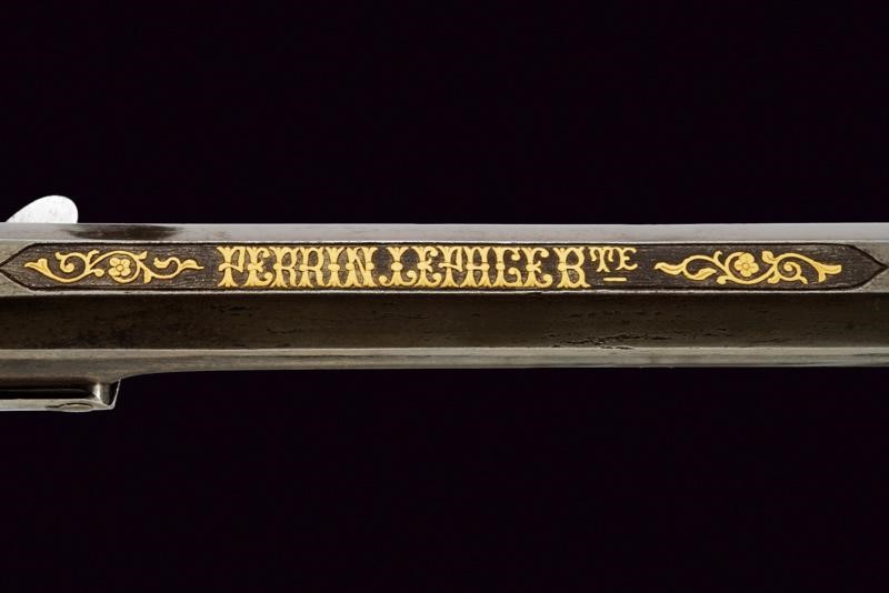 Rara pistola a luminello da tiro di Perrin Le Page