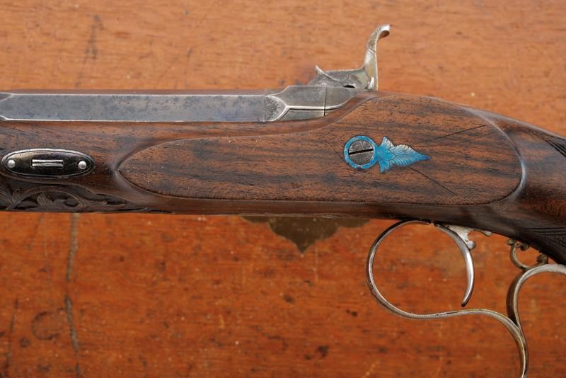 Bella pistola da tiro a luminello in cassetta di Gastinne Renette