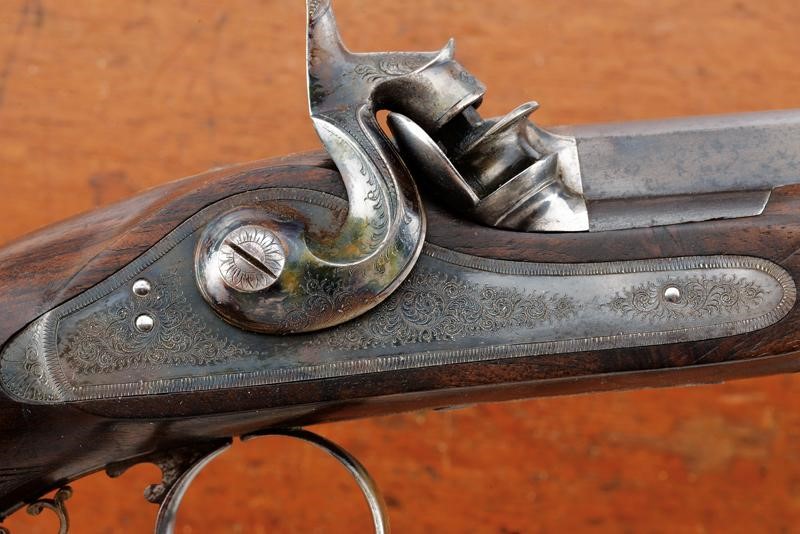 Bella pistola da tiro a luminello in cassetta di Gastinne Renette