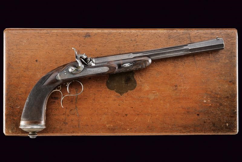 Bella pistola da tiro a luminello in cassetta di Gastinne Renette