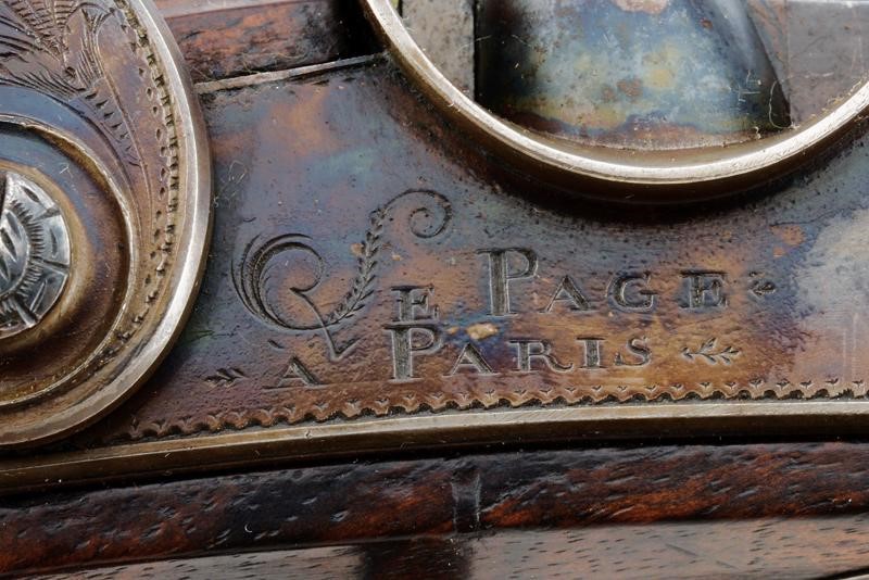 Paio di belle pistole a luminello da ufficiale di Le Page