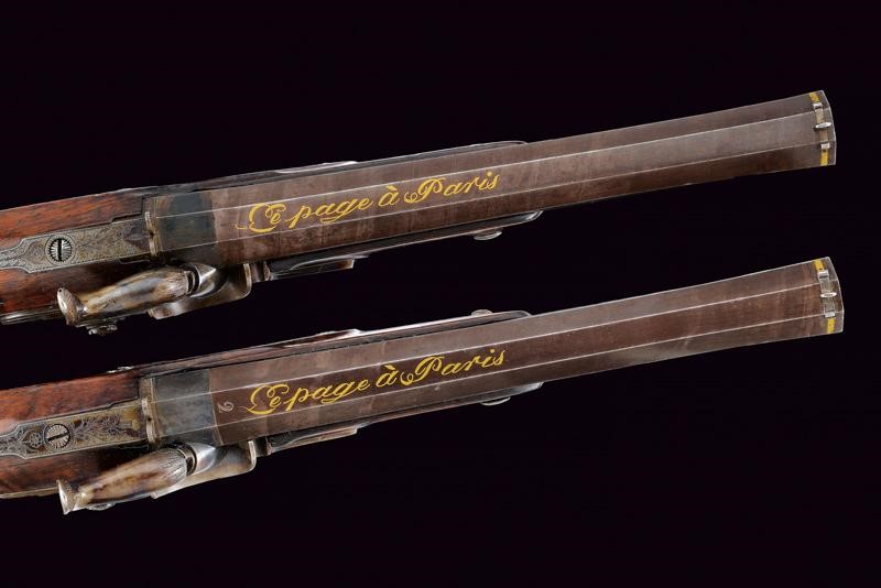 Paio di belle pistole a luminello da ufficiale di Le Page