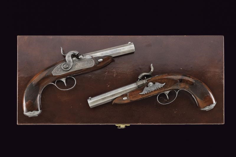 Paio di pistole a luminello da viaggio di Carl Pirko