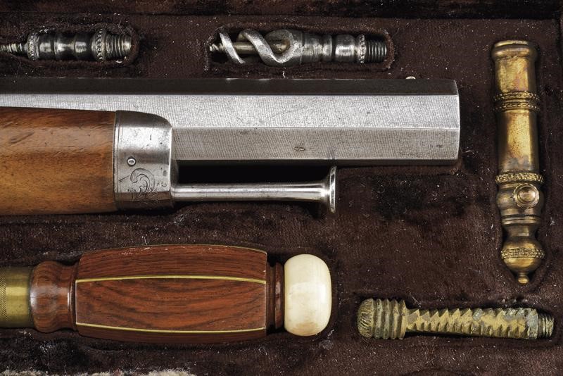 Paio di pistole a luminello di Flachat in cassetta