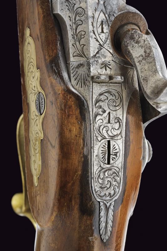 Paio di pistole a luminello da tiro in cassetta