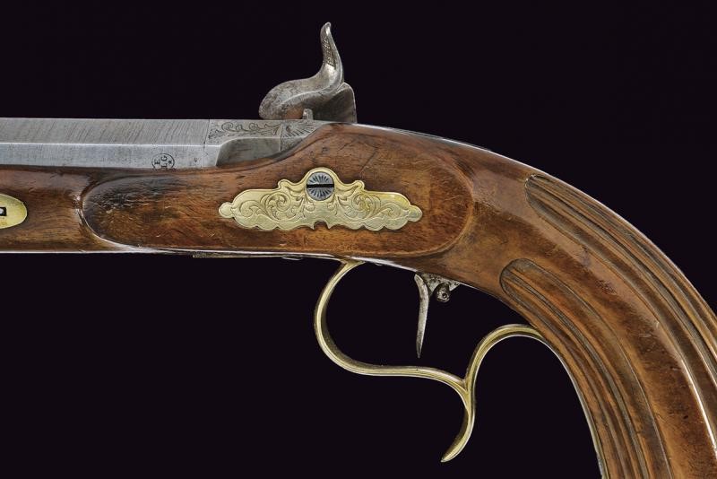 Paio di pistole a luminello da tiro in cassetta