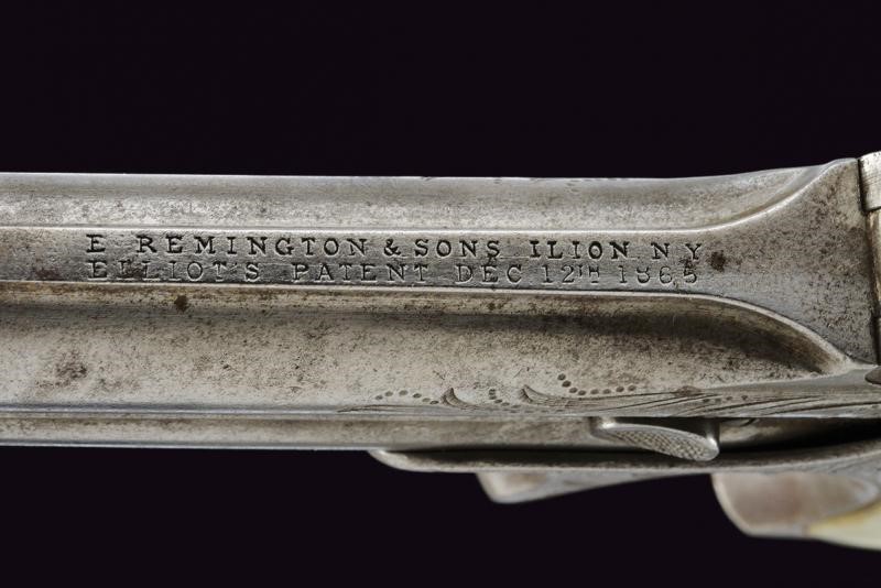 Delizioso paio di pistole Remington double Deringer in cassetta