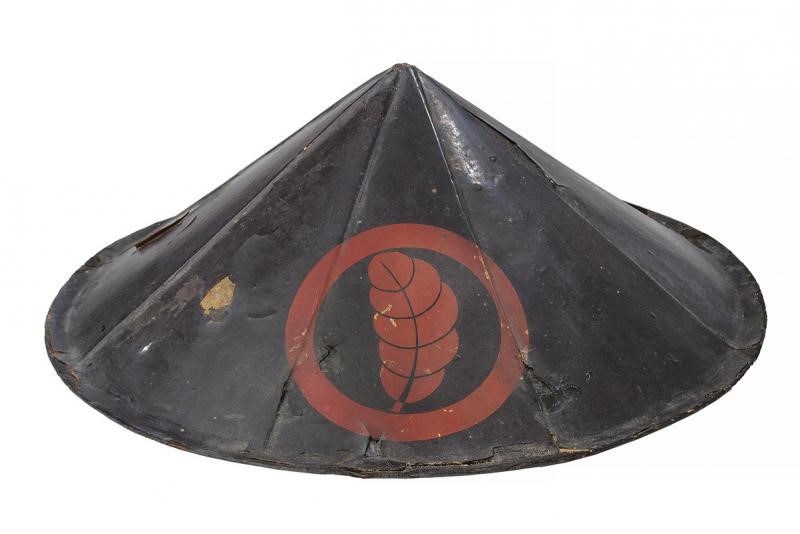 Jingasa con Maru-ni-ichimai-imokashiwa-mon