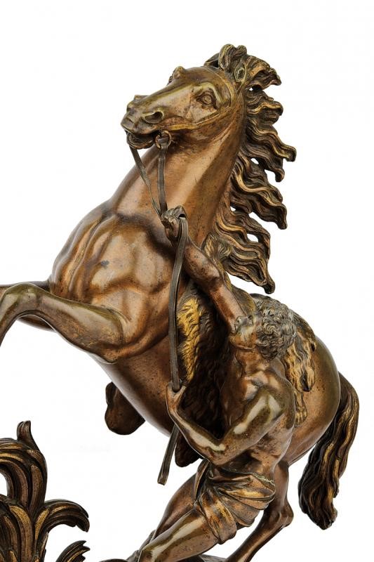 Paio di Sculture in Bronzo "cavalli di Marly"
