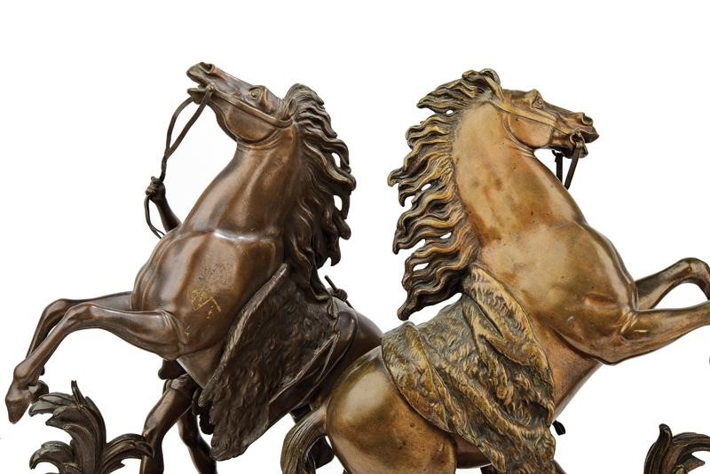 Paio di Sculture in Bronzo "cavalli di Marly"