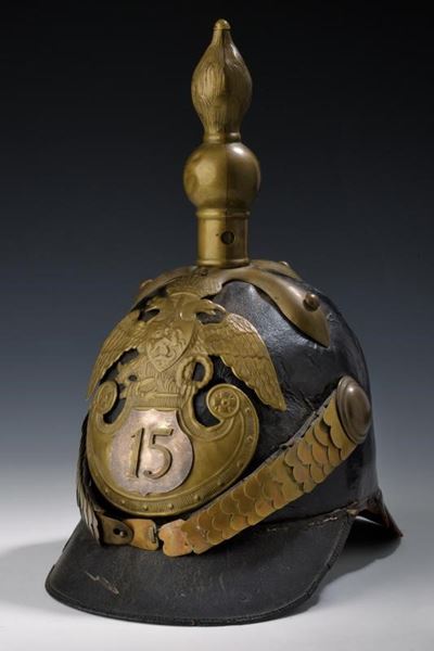 Raro Elmo da Truppa Mod. 1844 del 15° Reggimento di Fanteria