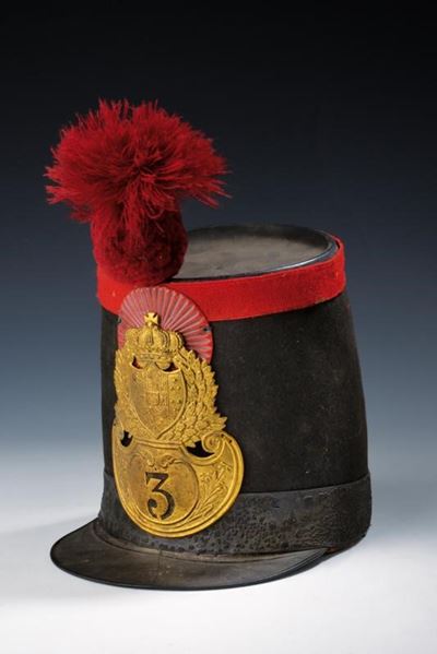 Shako da Truppa Mod. 1848 -1852 del 3° Regg. Fanteria di Linea "principe"