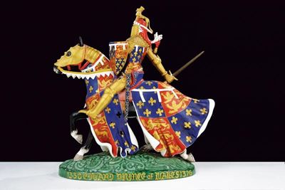 Statua in Porcellana Raffigurante Edoardo di Woodstock Detto il Principe Nero