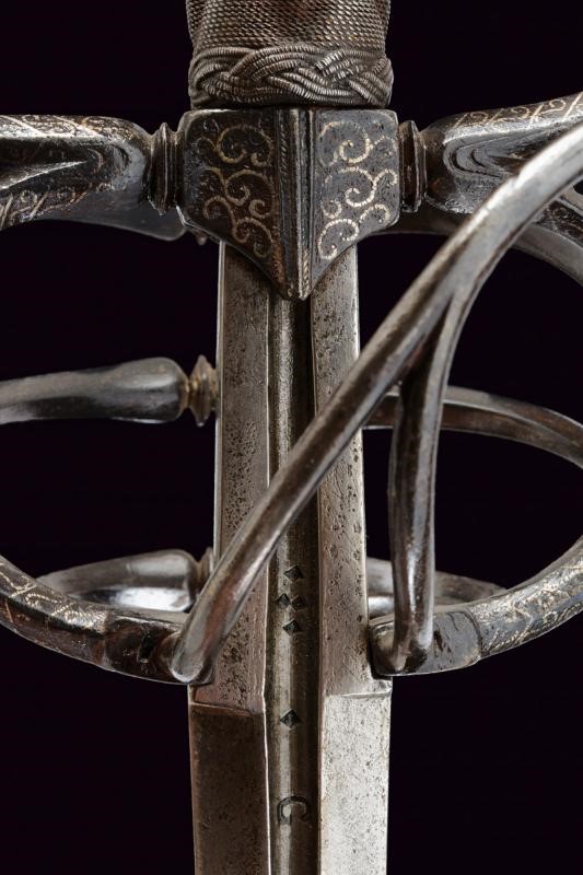 Magnifica Spada da Cavallo Ageminata in Argento