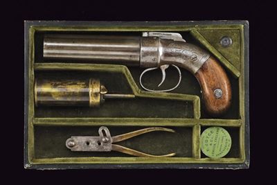 Pepperbox-revolver a Luminello in Cassetta di Allen & Thurber