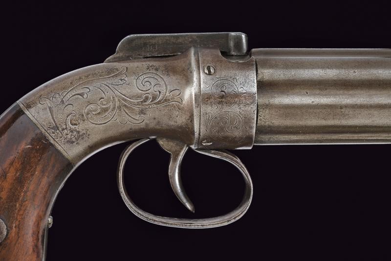 Pepperbox-revolver a Luminello in Cassetta di Allen & Thurber