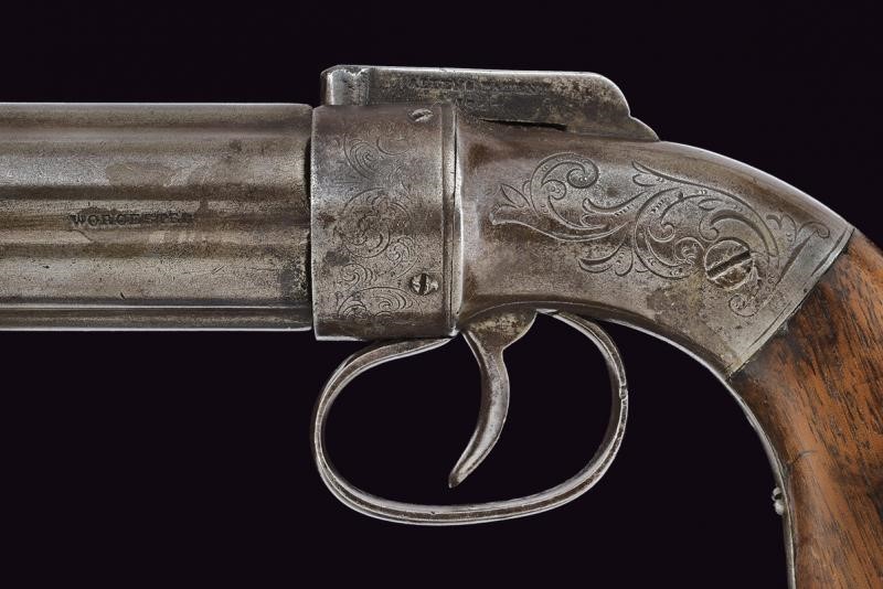 Pepperbox-revolver a Luminello in Cassetta di Allen & Thurber