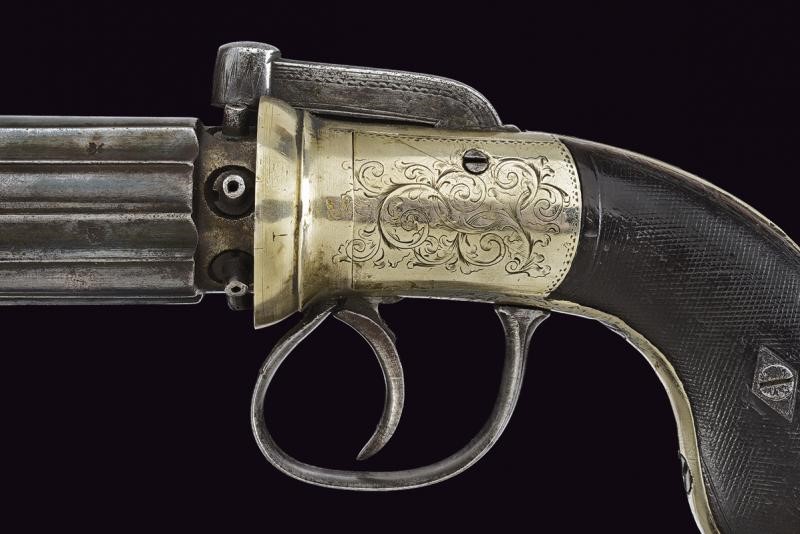 Pepperbox Revolver a Luminello di Manton in Cassetta