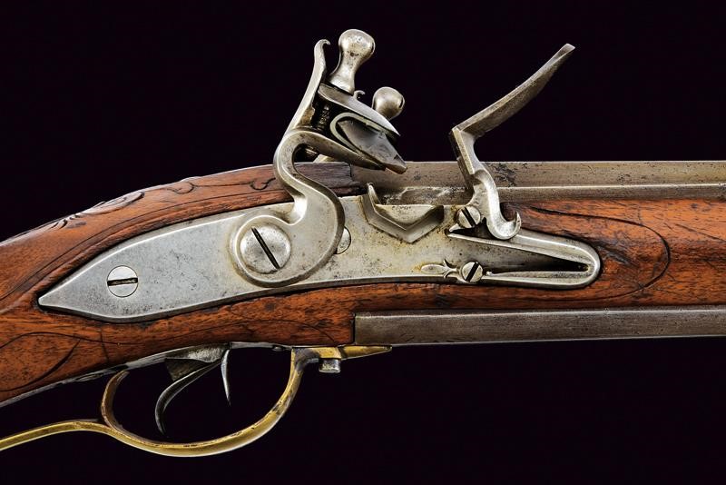 Raro Doppelstutzen Mod. 1768 a Pietra Focaia Firmato Michael Spock