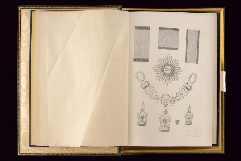 Bellissimo cofanetto contenente gli statuti dell'ordine della corona di ferro