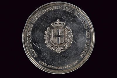 Medaglia Girolamo Napoleone (generale e Principe di Vestfalia - 1822-1891) in Argento