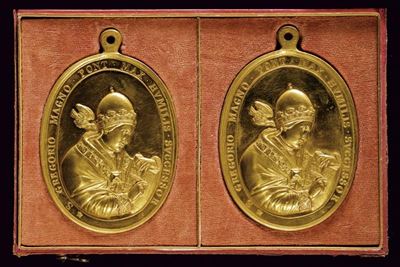 Lotto di Due Medaglie "s. Gregorio Magno - S. Romualdo"