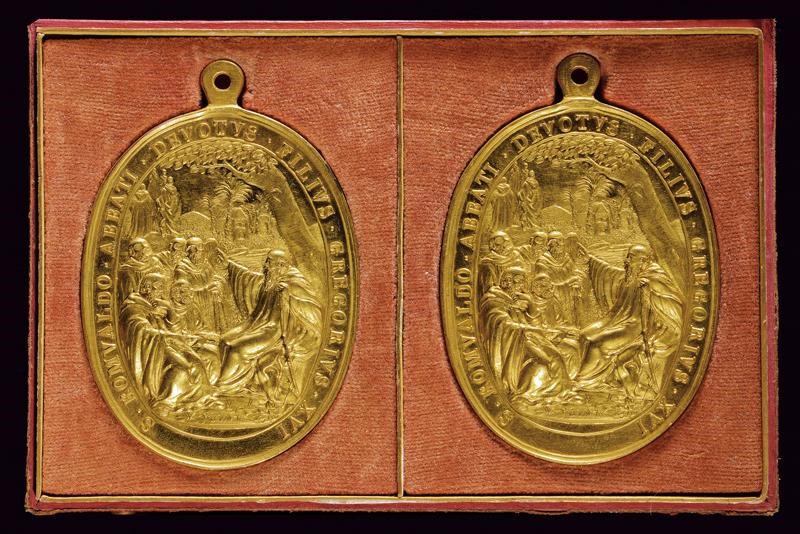 Lotto di Due Medaglie "s. Gregorio Magno - S. Romualdo"