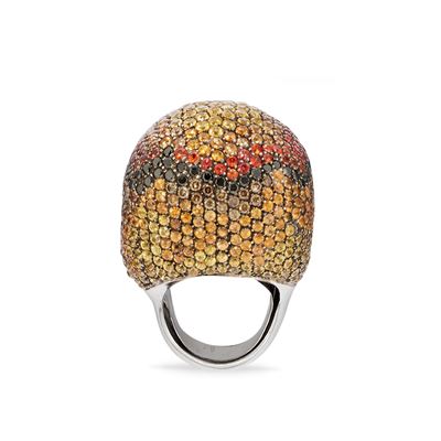 Anello con Pietre di Colore e Diamanti