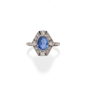 Sapphire and diamond ring