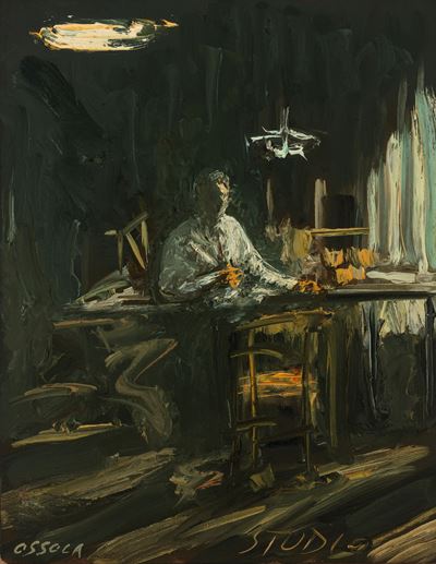 Notturno con Figura nello Studio