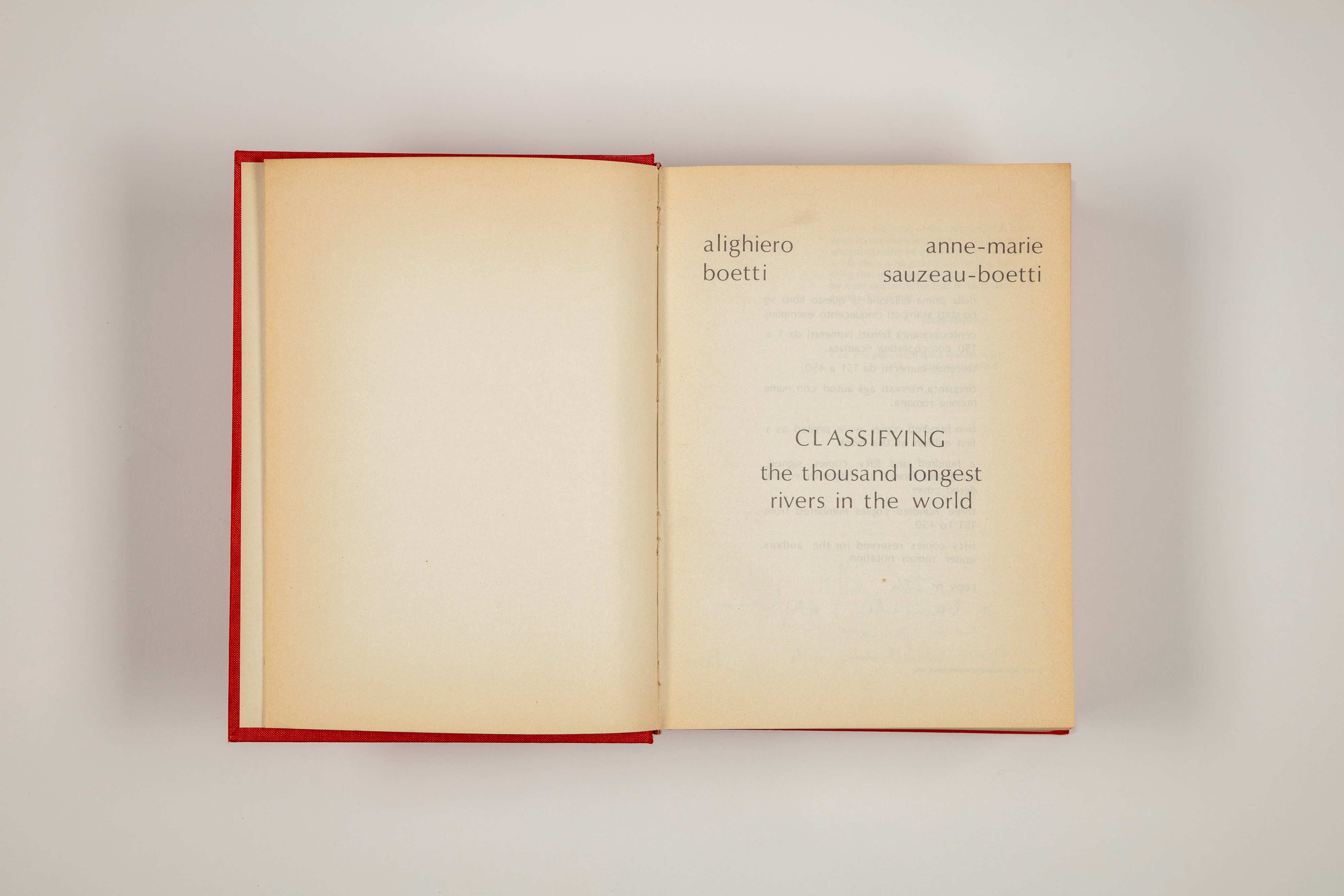 Alighiero Boetti - Classifiying The Thousand Longest Rivers in The World