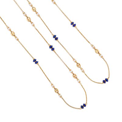 Coppia di Collane con Lapislazzuli e Perle
